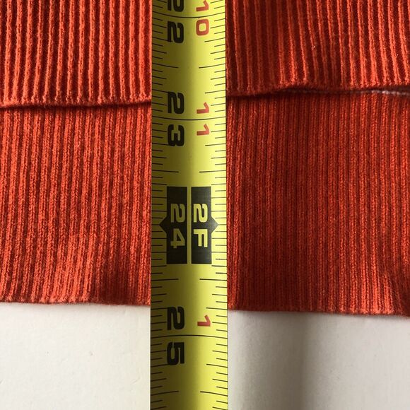 MICHAEL Michael Kors Women Sweater Orange Navy White Stripe Gold Grommets Large - Picture 7 of 16